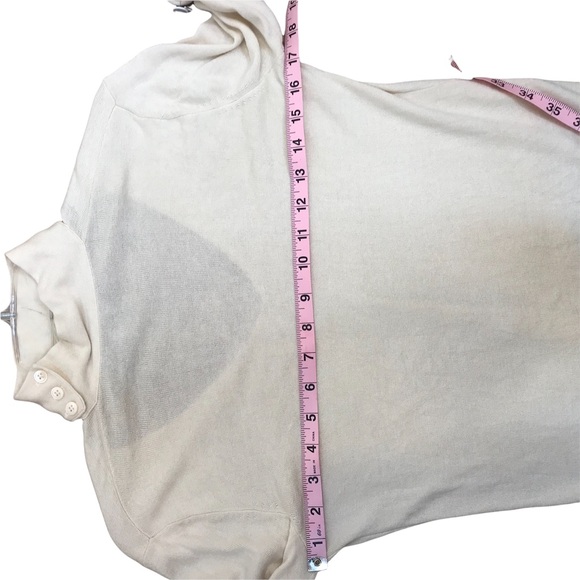 Theory Silk Cashmere Nylon blend Sweater with attached Choker V Neck - Picture 6 of 7